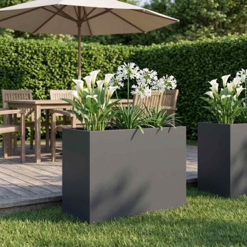 Vaso da giardino Antracite 60 x 30 x 40 cm