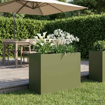Vaso da giardino Verde Oliva 60 x 30 x 40 cm