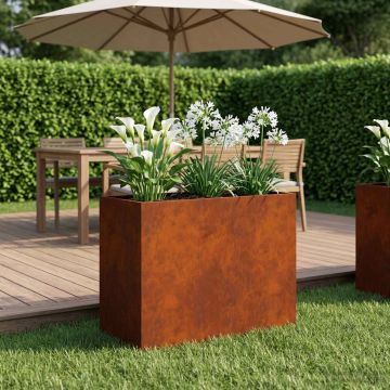Vaso da giardino Ruggine 60 x 30 x 40 cm Acciaio Corten