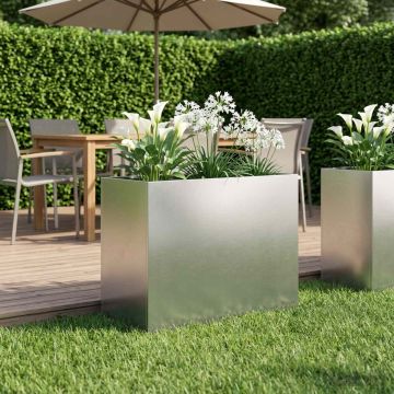 Vaso da giardino Argento 60 x 30 x 50 cm Acciaio Inox