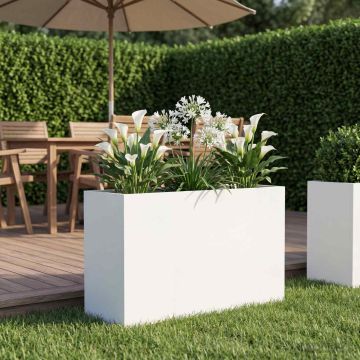 Vaso da giardino Bianco 80 x 30 x 40 cm