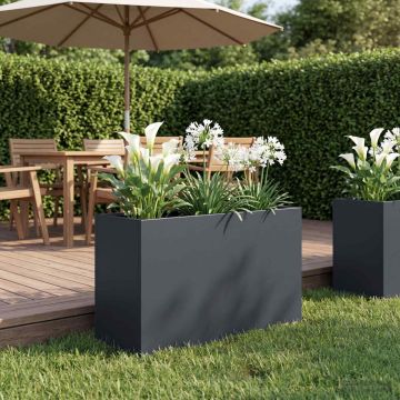 Vaso da giardino Antracite 80 x 30 x 50 cm