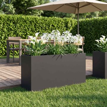 Vaso da giardino Nero 100 x 30 x 50 cm