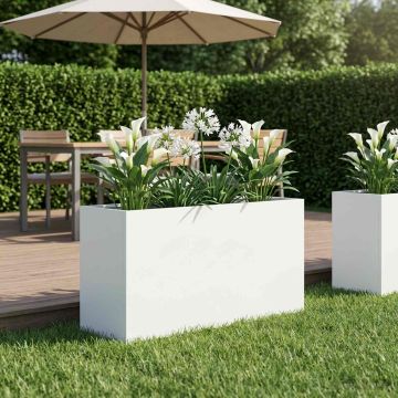 Vaso da giardino Bianco 100 x 30 x 50 cm