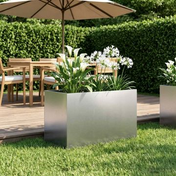 Vaso da giardino Argento 50 x 40 x 40 cm Acciaio Inox