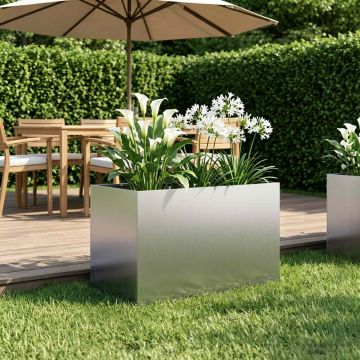 Vaso da giardino Argento 50 x 40 x 40 cm Acciaio zincato