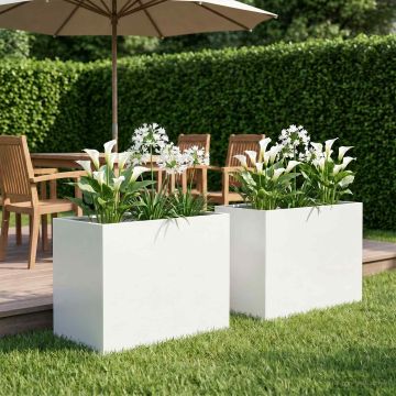 Vaso da giardino 2 pz Bianco 50 x 40 x 50 cm