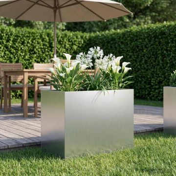 Vaso da giardino Argento 50 x 40 x 50 cm Acciaio zincato