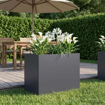 Vaso da giardino Antracite 60 x 40 x 50 cm