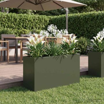 Vaso da giardino Verde Oliva 80 x 40 x 50 cm