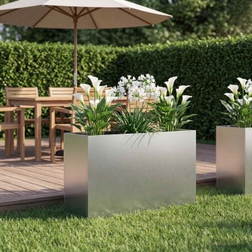 Vaso da giardino Argento 80 x 40 x 50 cm Acciaio zincato