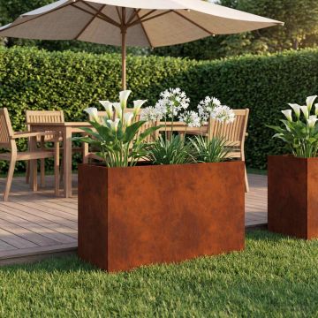 Vaso da giardino Ruggine 80 x 40 x 50 cm Acciaio Corten