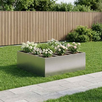 Vaso da giardino Argento 100 x 100 x 40 cm Acciaio Inox
