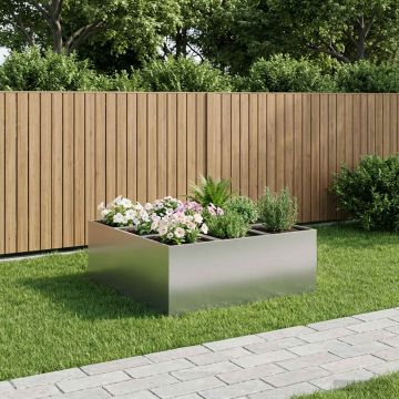 Vaso da giardino Argento 100 x 100 x 40 cm Acciaio zincato