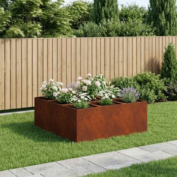Vaso da giardino Ruggine 100 x 100 x 40 cm Acciaio Corten