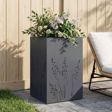 Vaso da giardino Antracite 50 x 50 x 75 cm