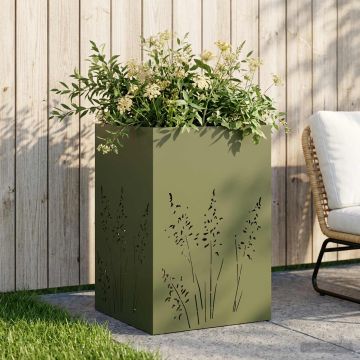 Vaso da giardino Verde Oliva 50 x 50 x 75 cm