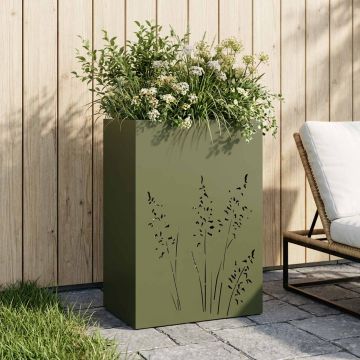 Vaso da giardino Verde Oliva 50 x 30 x 75 cm