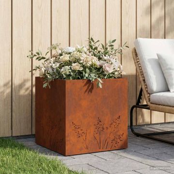 Vaso da giardino Ruggine 50 x 50 x 49 cm Acciaio Corten