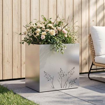 Vaso da giardino Argento 50 x 30 x 49 cm Acciaio zincato
