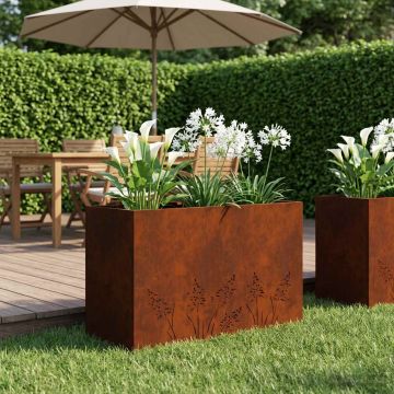 Vaso da giardino Ruggine 80 x 20 x 49 cm Acciaio Corten