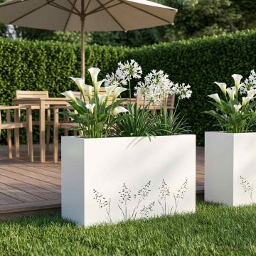Vaso da giardino Bianco 80 x 30 x 49 cm