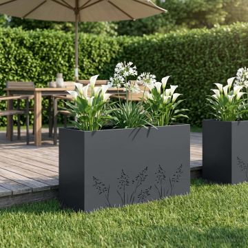 Vaso da giardino Antracite 80 x 30 x 49 cm