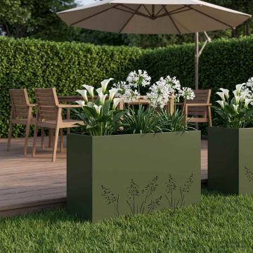 Vaso da giardino Verde Oliva 80 x 30 x 49 cm