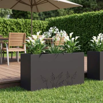 Vaso da giardino Nero 100 x 20 x 49 cm