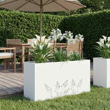 Vaso da giardino Bianco 100 x 20 x 49 cm