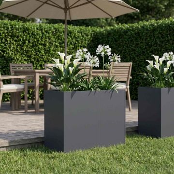 Vaso da giardino Antracite 80 x 40 x 60 cm