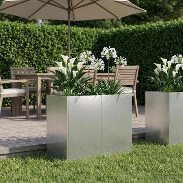 Vaso da giardino Argento 80 x 40 x 60 cm Acciaio Inox