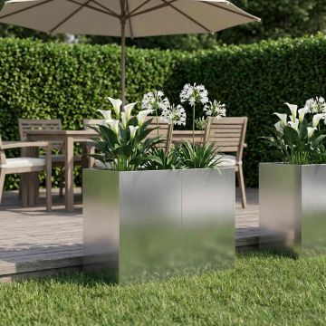 Vaso da giardino Argento 80 x 40 x 60 cm Acciaio zincato