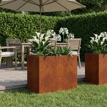 Vaso da giardino Ruggine 80 x 40 x 60 cm Acciaio Corten
