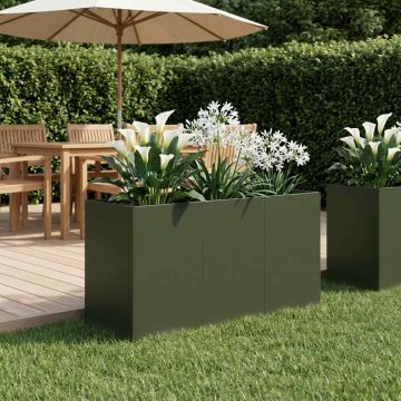 Vaso da giardino Verde Oliva 120 x 40 x 60 cm