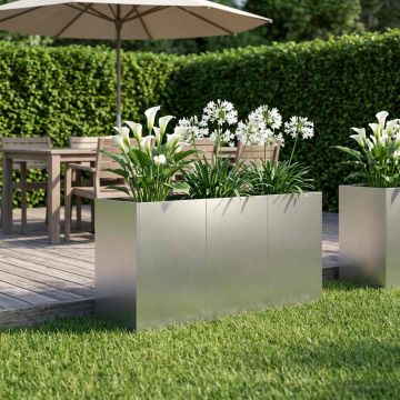 Vaso da giardino Argento 120 x 40 x 60 cm Acciaio Inox