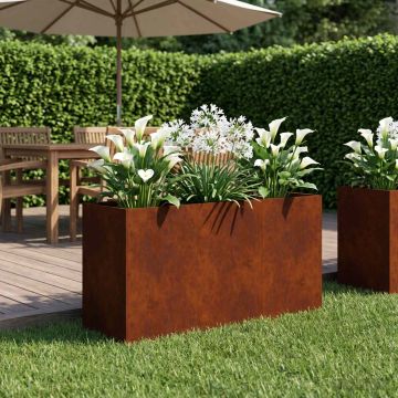 Vaso da giardino Ruggine 120 x 40 x 60 cm Acciaio Corten