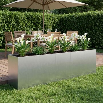 Vaso da giardino Argento 200 x 40 x 60 cm Acciaio zincato