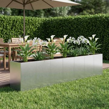 Vaso da giardino Argento 280 x 40 x 60 cm Acciaio zincato