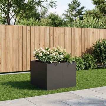 Vaso da giardino Nero 80 x 80 x 60 cm Acciaio laminato a freddo