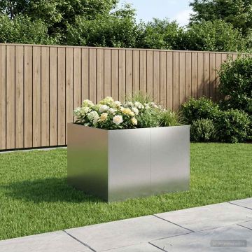 Vaso da giardino Argento 80 x 80 x 60 cm Acciaio Inox