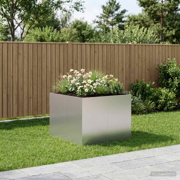 Vaso da giardino Argento 80 x 80 x 60 cm Acciaio zincato