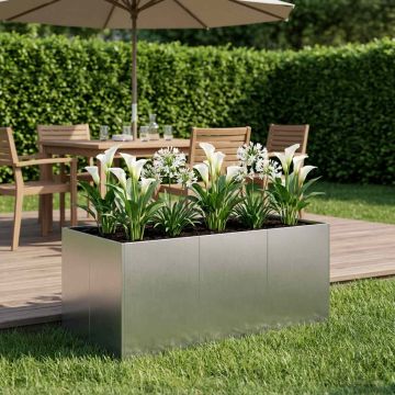 Vaso da giardino Argento 120 x 80 x 60 cm Acciaio Inox