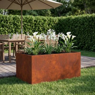 Vaso da giardino Ruggine 120 x 80 x 60 cm Acciaio Corten