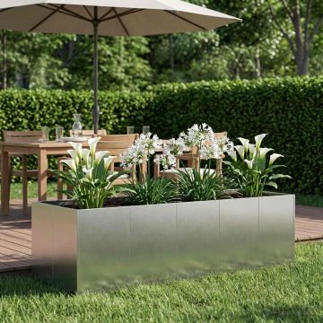 Vaso da giardino Argento 200 x 80 x 60 cm Acciaio Inox
