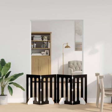Recinto pieghevole per animali 4 pz Rovere Nero