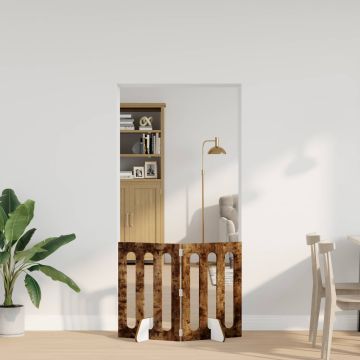 Recinto pieghevole per animali 2 pz Rovere Fumo