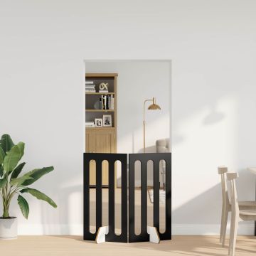 Recinto pieghevole per animali 2 pz Rovere Nero