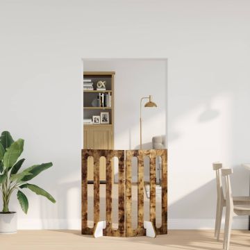 Recinto pieghevole per animali 2 pz Rovere Fumo