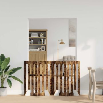 Recinto pieghevole per animali 4 pz Rovere Fumo